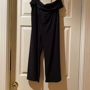 Gaucho Silky Black Pants Plus Size